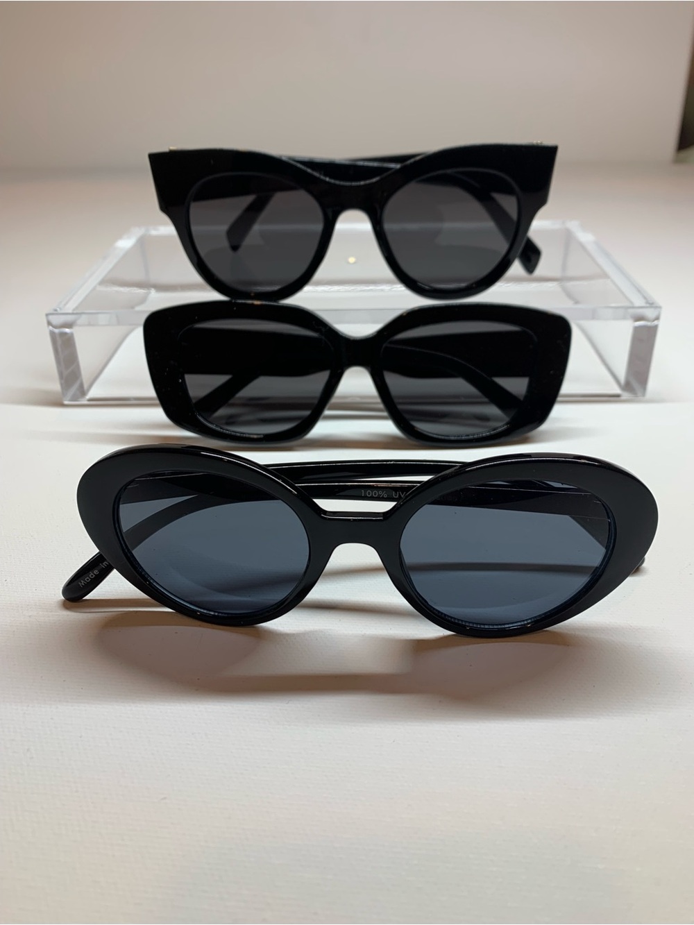 Black Plastic Fashion Sunnies (set of 3)